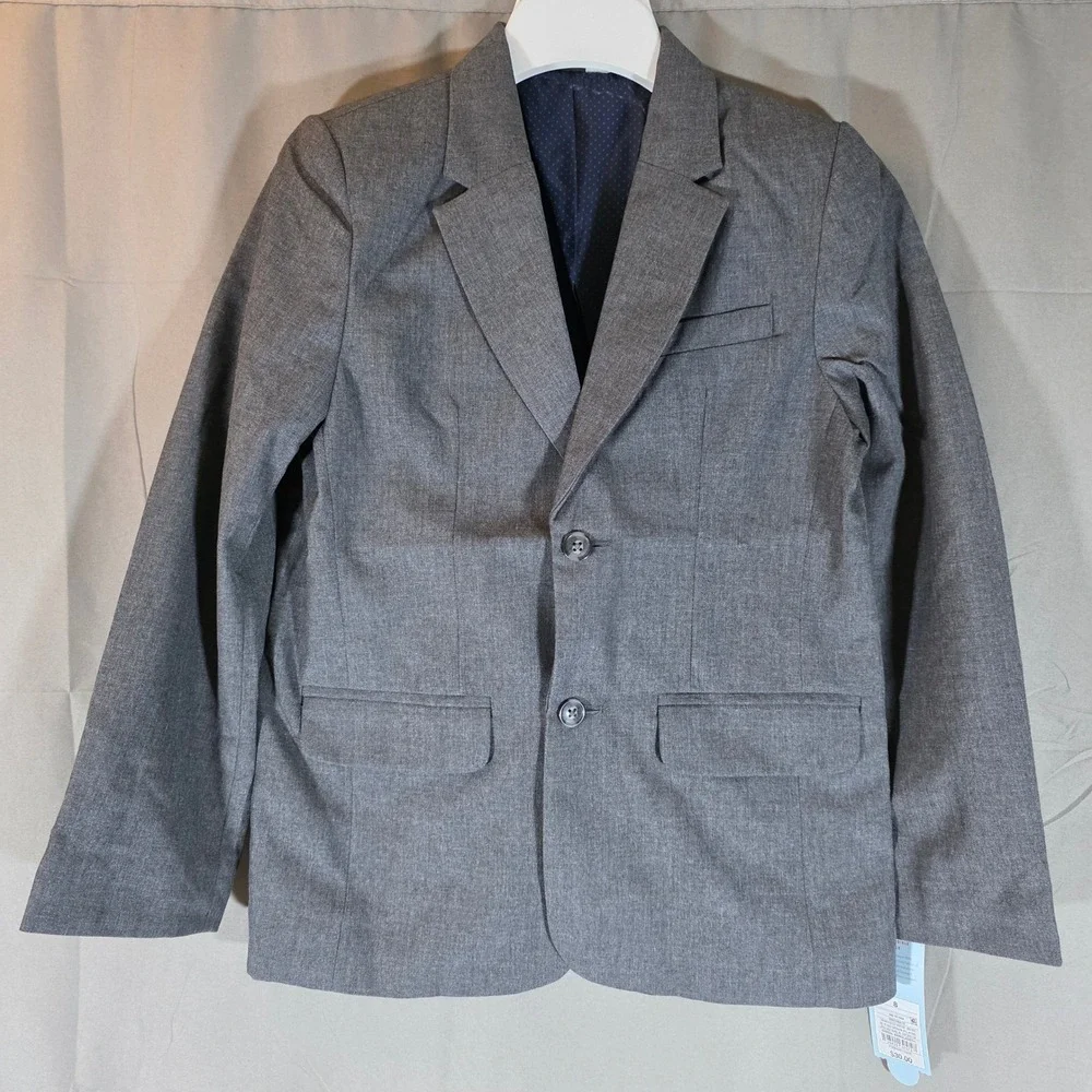 Cat & Jack Boys Gray Suit Jacket Blazer Size 8 NWT Formal Wedding School Dressy